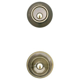 Schlage ESSENTIALS Brill Antique Brass Single Cylinder Deadbolt & Keyed Entry Door Knob Combo Pack