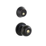 Schlage ESSENTIALS Jeffir Aged Bronze Single Cylinder Deadbolt & Keyed Entry Knob Combo Pack