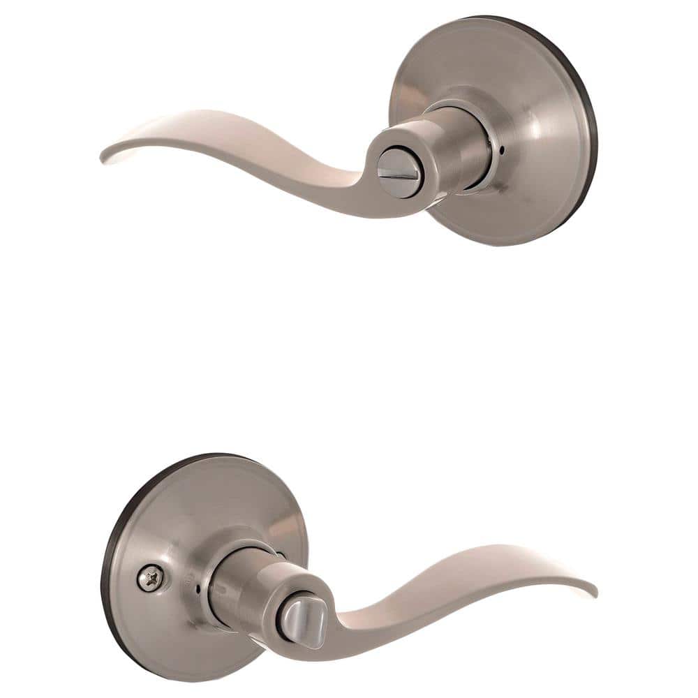 Schlage Essentials Millstreet Satin Nickel Privacy Bed/Bath Door Lever
