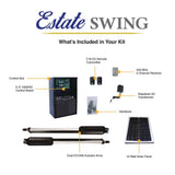 Estate Swing Dual Swing Automatic Gate Opener Kit with 20-Watt Solar Panel E-S 1000D/20-Watt