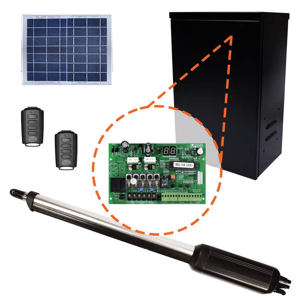 Estate Swing Single Swing Automatic Gate Opener Kit with 5-Watt Solar Panel
