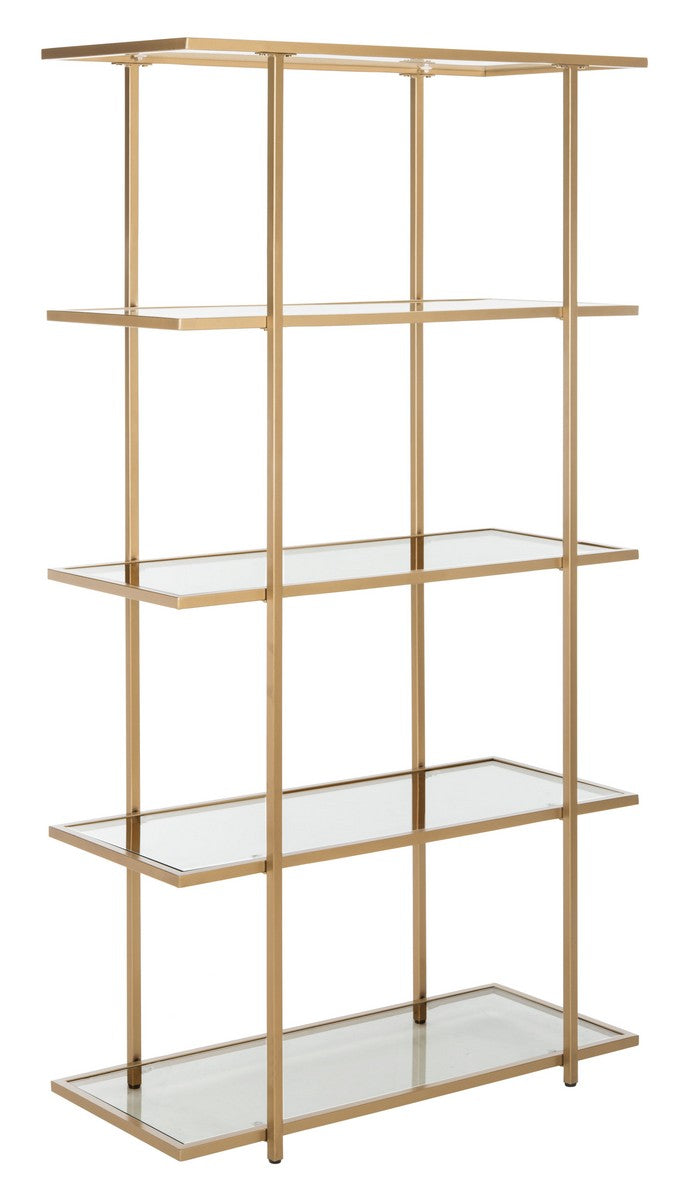 Safavieh Francis Gold/Clear Metal Etagere, 40 x 18 x 72 in