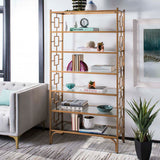 Safavieh Brooklyn Gold/Clear Metal Etagere, 7-Tier, 36 x 16 x 72 in.