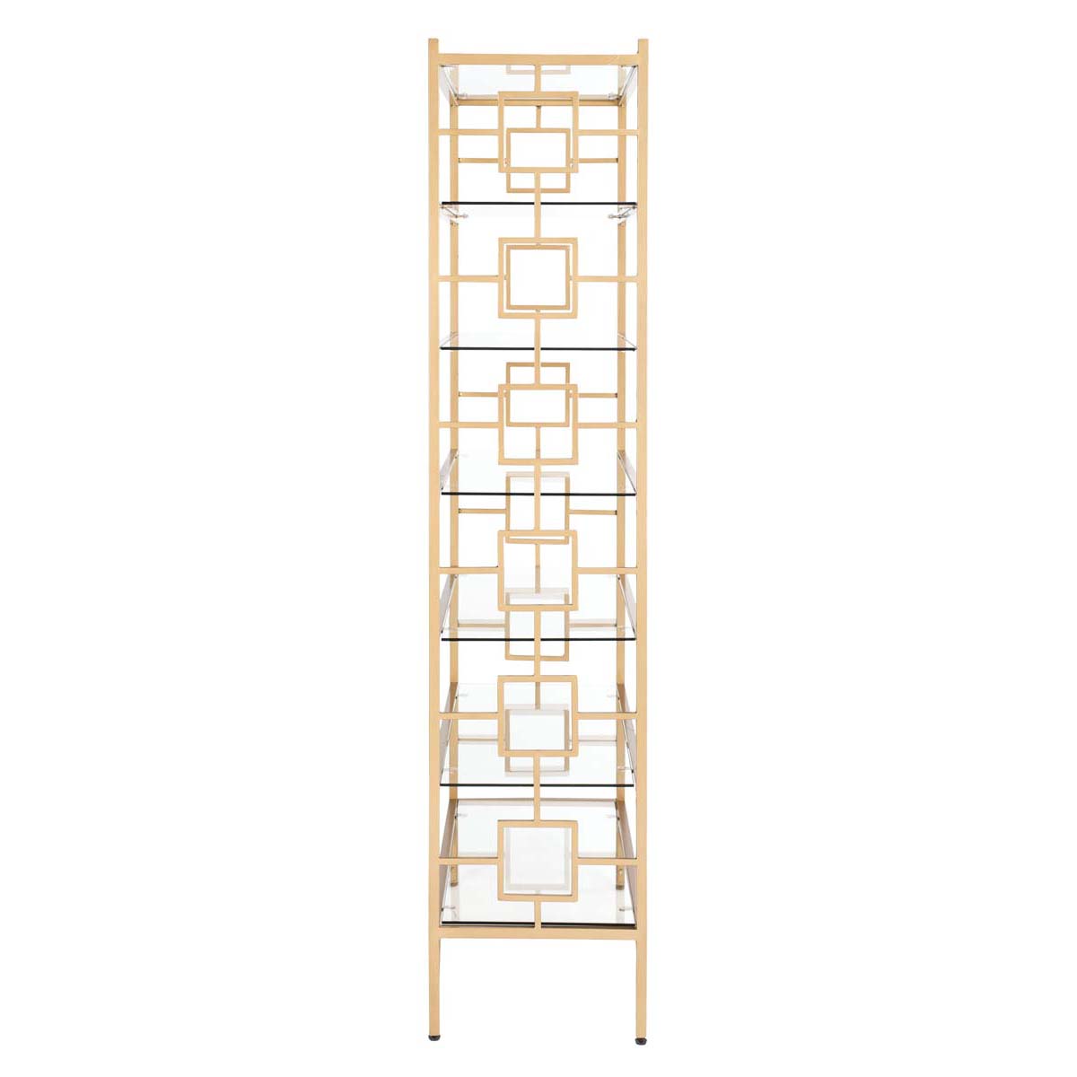 Safavieh Brooklyn Gold/Clear Metal Etagere, 7-Tier, 36 x 16 x 72 in.