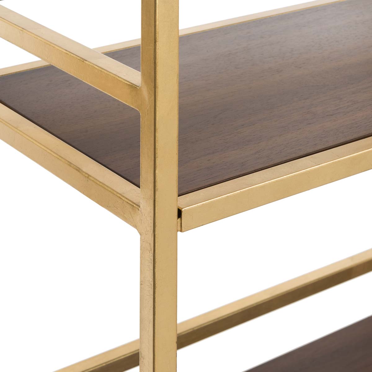 Safavieh Mateo Gold/Walnut Metal Etagere, 30 x 14 x 72 in