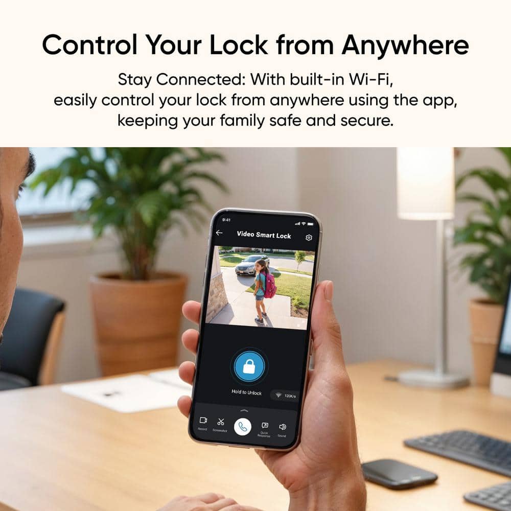 eufy Security E330 Black Video Smart Lock WiFi 3-in-1 Camera, Doorbell, and Fingerprint Keyless Entry Door Lock with Built-In Chime
