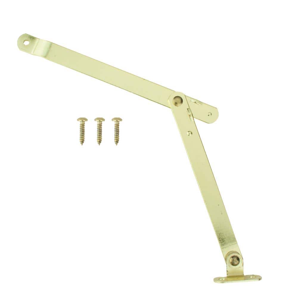 Everbilt Bright Brass Lid Support Left-Hand Hinge, 6-7/8 in Reach