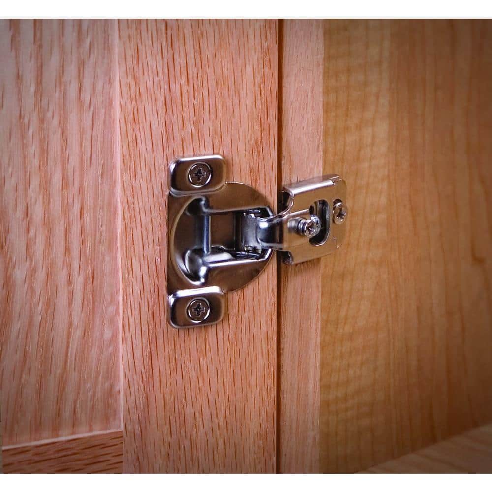 Everbilt 35 mm 105° 1/2 in. Overlay Concealed Cabinet Hinge, Satin Nickel (5 Pairs/10 Pieces)