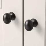 Everbilt Large Football 1-3/8 in. Matte Black Classic Oval Cabinet Knob (25-Pack)