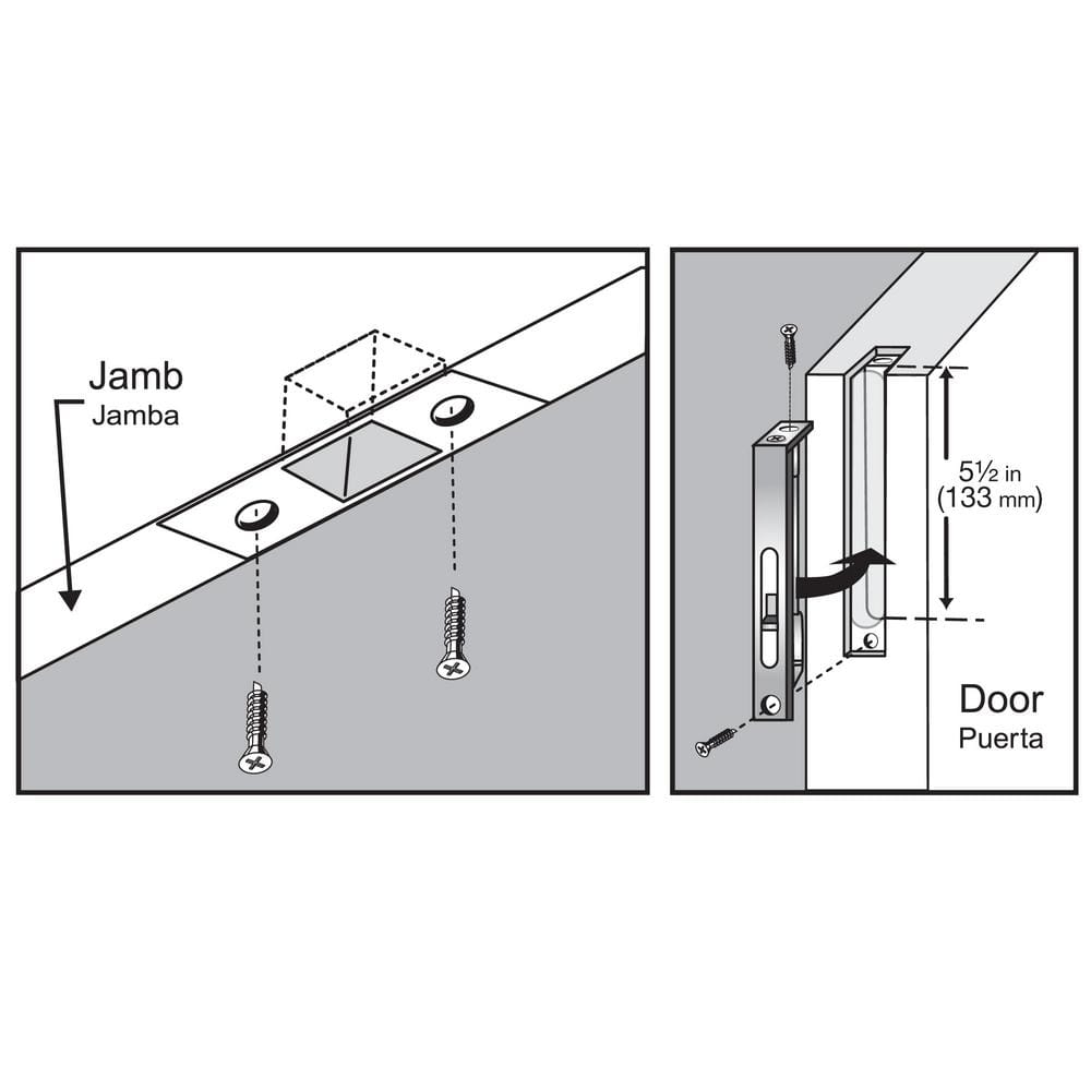 Everbilt 6 in. Satin Nickel Square Corner Flush Bolt