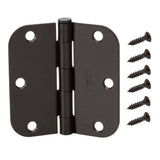 Everbilt 3-1/2 in. x 5/8 in. Radius Oil-Rubbed Bronze Door Hinge Value Pack (12 per Pack)