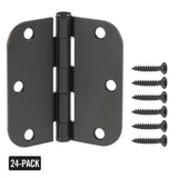 Everbilt 3-1/2 in. x 5/8 in. Radius Oil-Rubbed Bronze Door Hinge Value Pack (24 per Pack)