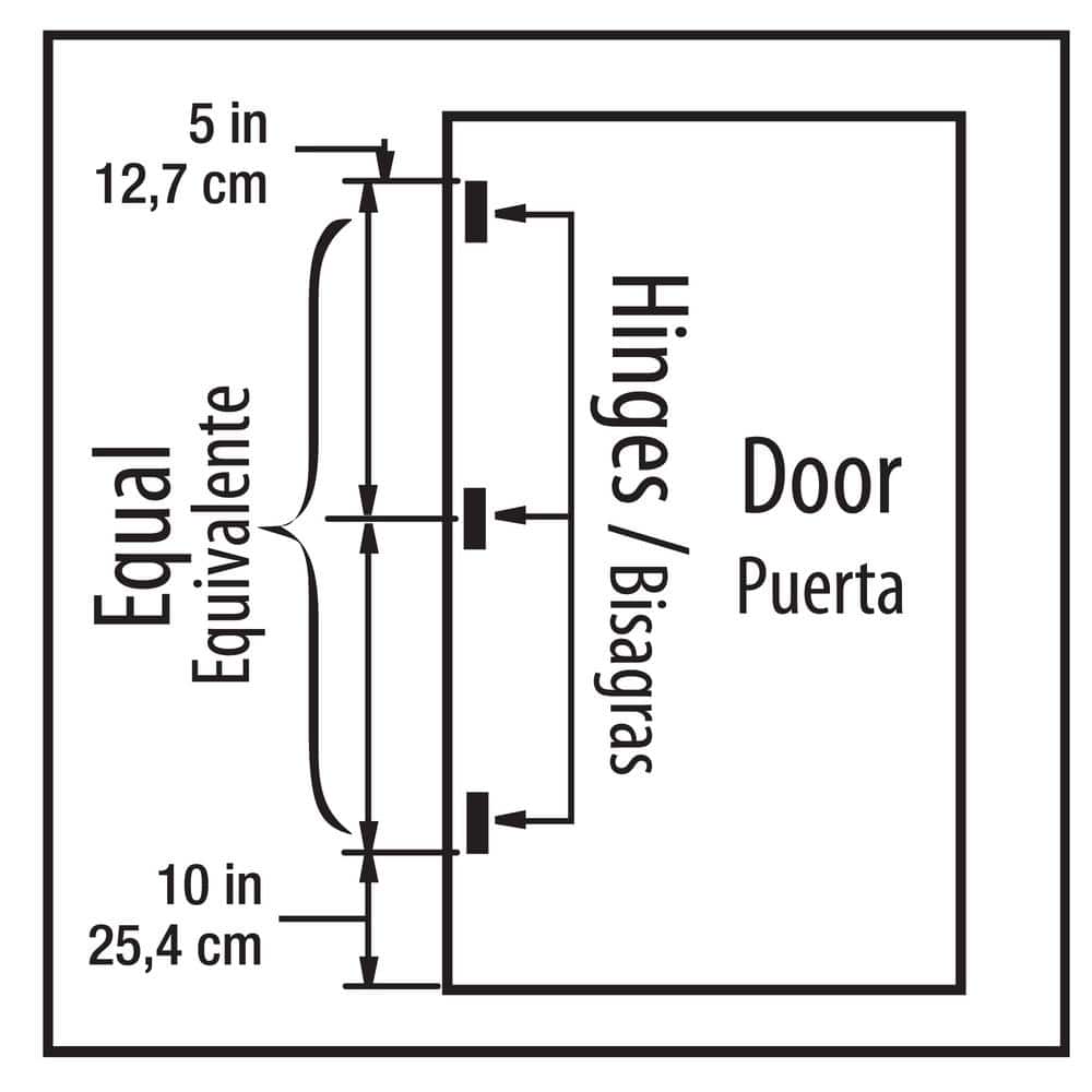 Everbilt 4 in. Satin Nickel Half Square Corner x 5/8 in. Radius Security Door Hinge