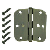 Everbilt 3-1/2 in. Antique Brass Security Door Hinges, 5/8 in. Radius – Value Pack (3-Pack)