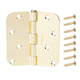 Everbilt 4 in. Satin Brass Door Hinge with 5/8 in. Radius, Removable Pin