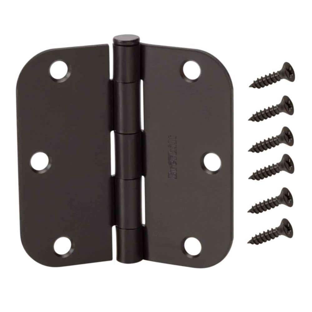 Everbilt 3 in. Oil-Rubbed Bronze Door Hinge, 5/8 in. Radius