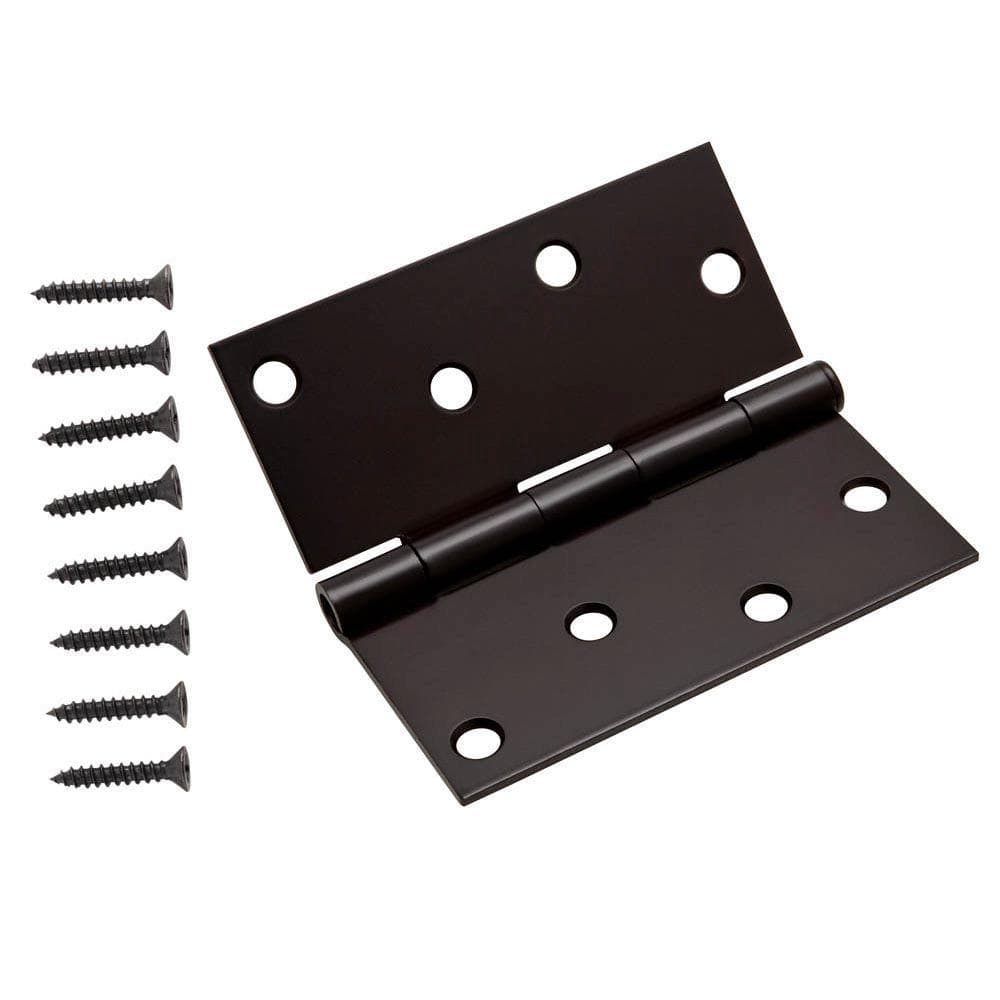 Everbilt 4 in. x 4 in. Oil-Rubbed Bronze Square Corner Door Hinge