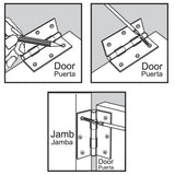 Everbilt 2 in. x 2 in. Satin Brass Narrow Utility Hinge, Non-Removable Pin (2-Pack)