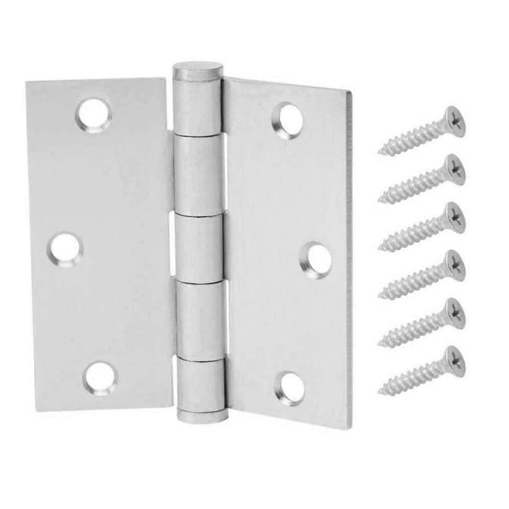 Everbilt 3-1/2 in. Satin Chrome Commercial Grade Door Hinge, Square Corner