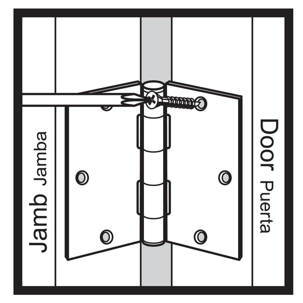 Everbilt 4 in. Satin Chrome Commercial Grade Door Hinge (Square Corner)