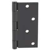 Everbilt 4 in. Square Corner Matte Black Butt Door Hinge, Removable Pin (24-Pack)