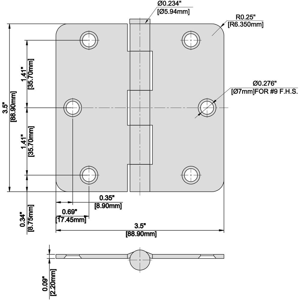 Everbilt 3-1/2 in. x 1/4 in. Radius Brushed Oil-Rubbed Bronze Door Hinge Value Pack (24-Pack)