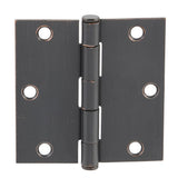 Everbilt 3-1/2 in. Square Corner Oil-Rubbed Bronze Door Hinge Value Pack (24-Pack)