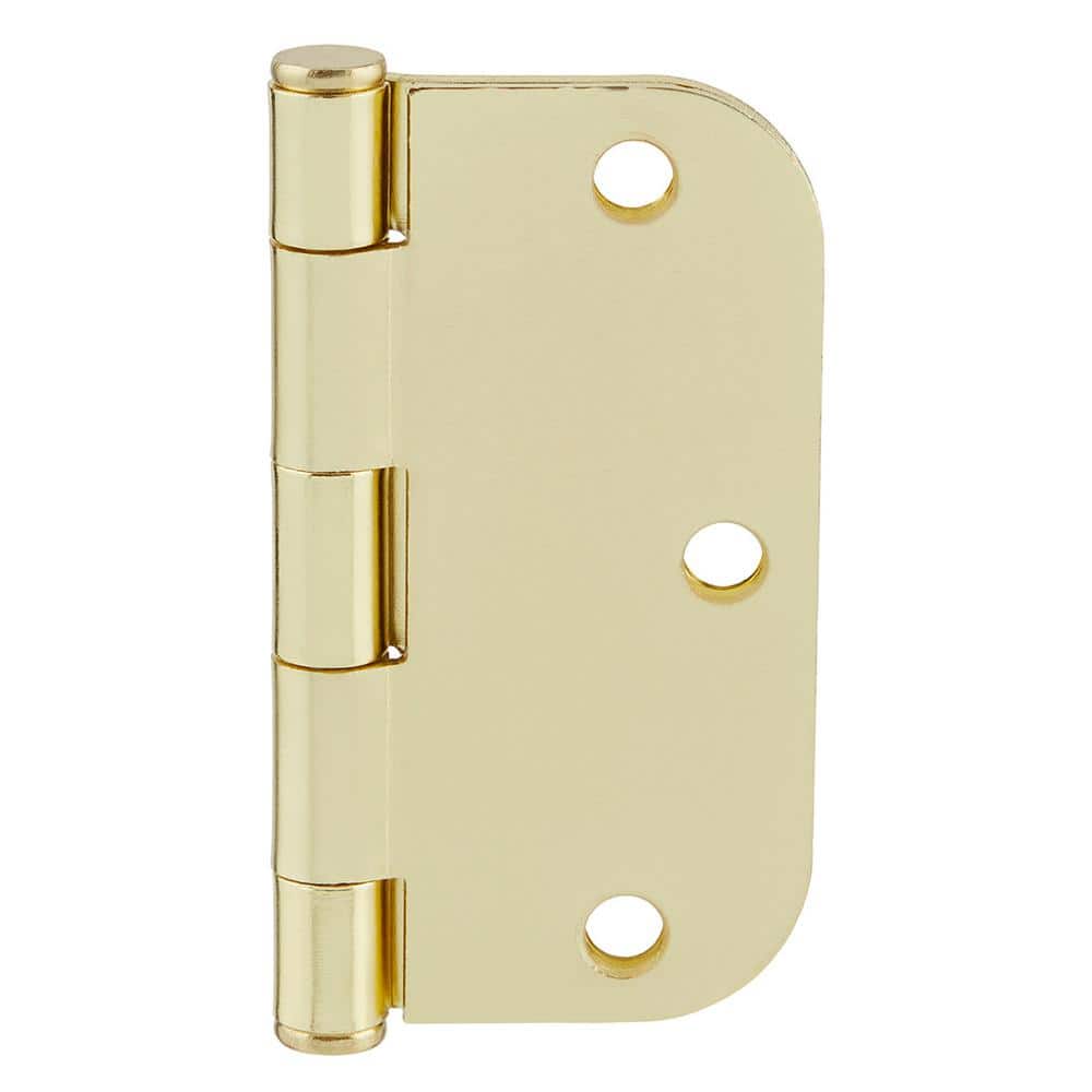 Everbilt 3-1/2 in. x 5/8 in. Radius Bright Brass Door Hinge Value Pack (48-Pack)