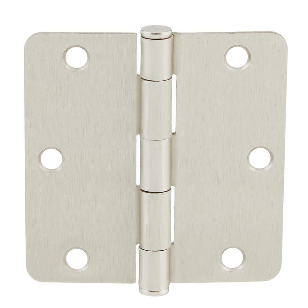 Everbilt 3-1/2 in. x 1/4 in. Radius Satin Nickel Butt Door Hinge Value Pack (48-Pack)