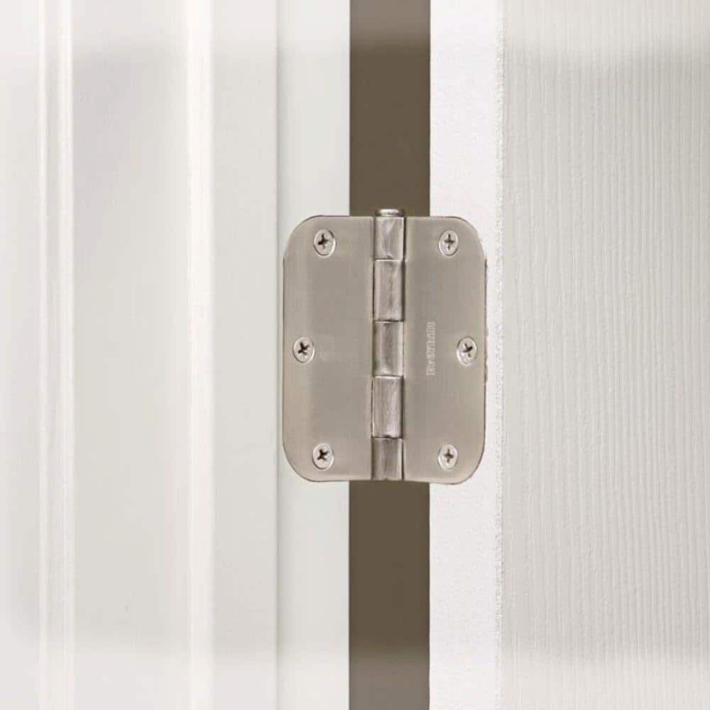 Everbilt 3-1/2 in. x 1/4 in. Radius Satin Nickel Butt Door Hinge Value Pack (48-Pack)
