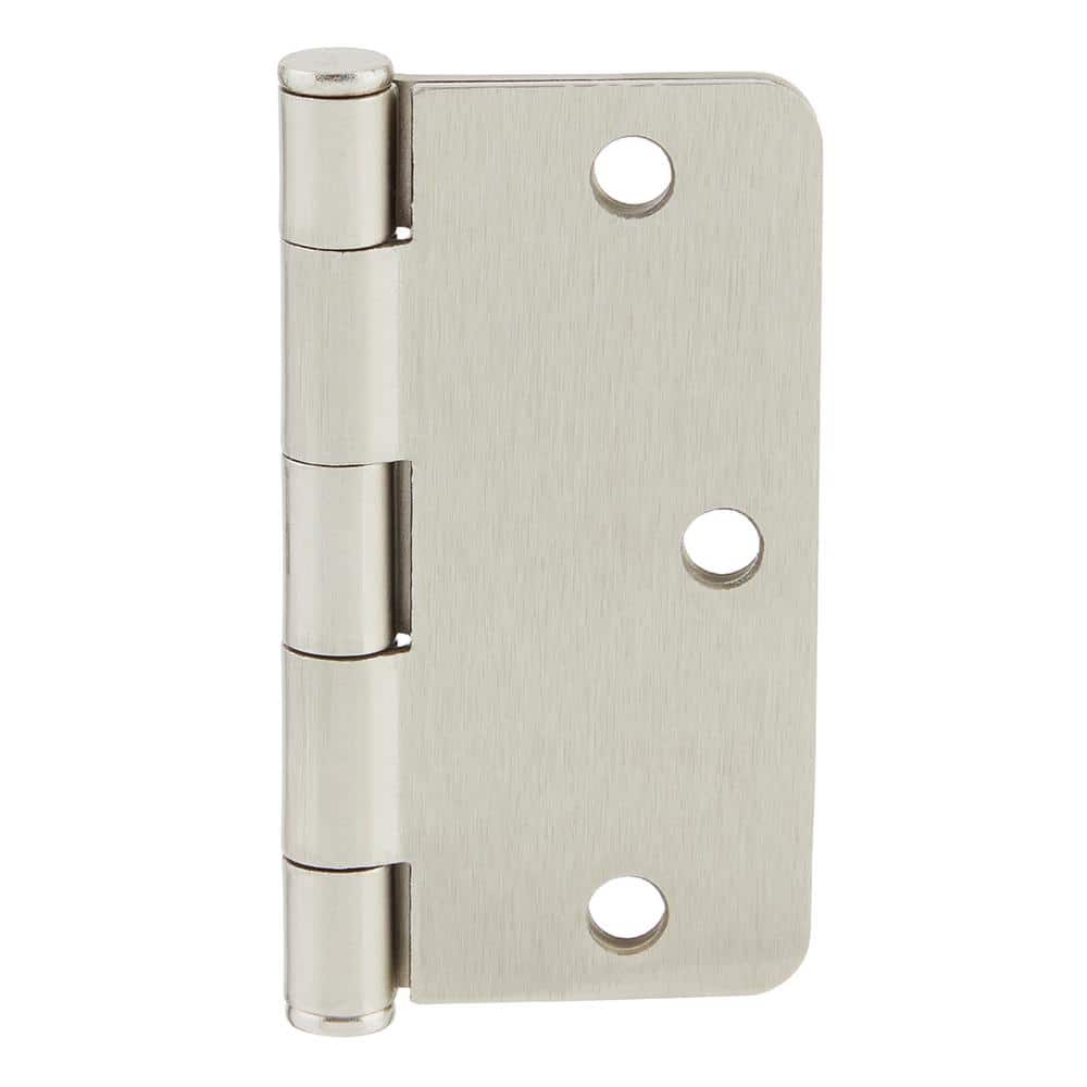 Everbilt 3-1/2 in. x 1/4 in. Radius Satin Nickel Butt Door Hinge Value Pack (48-Pack)
