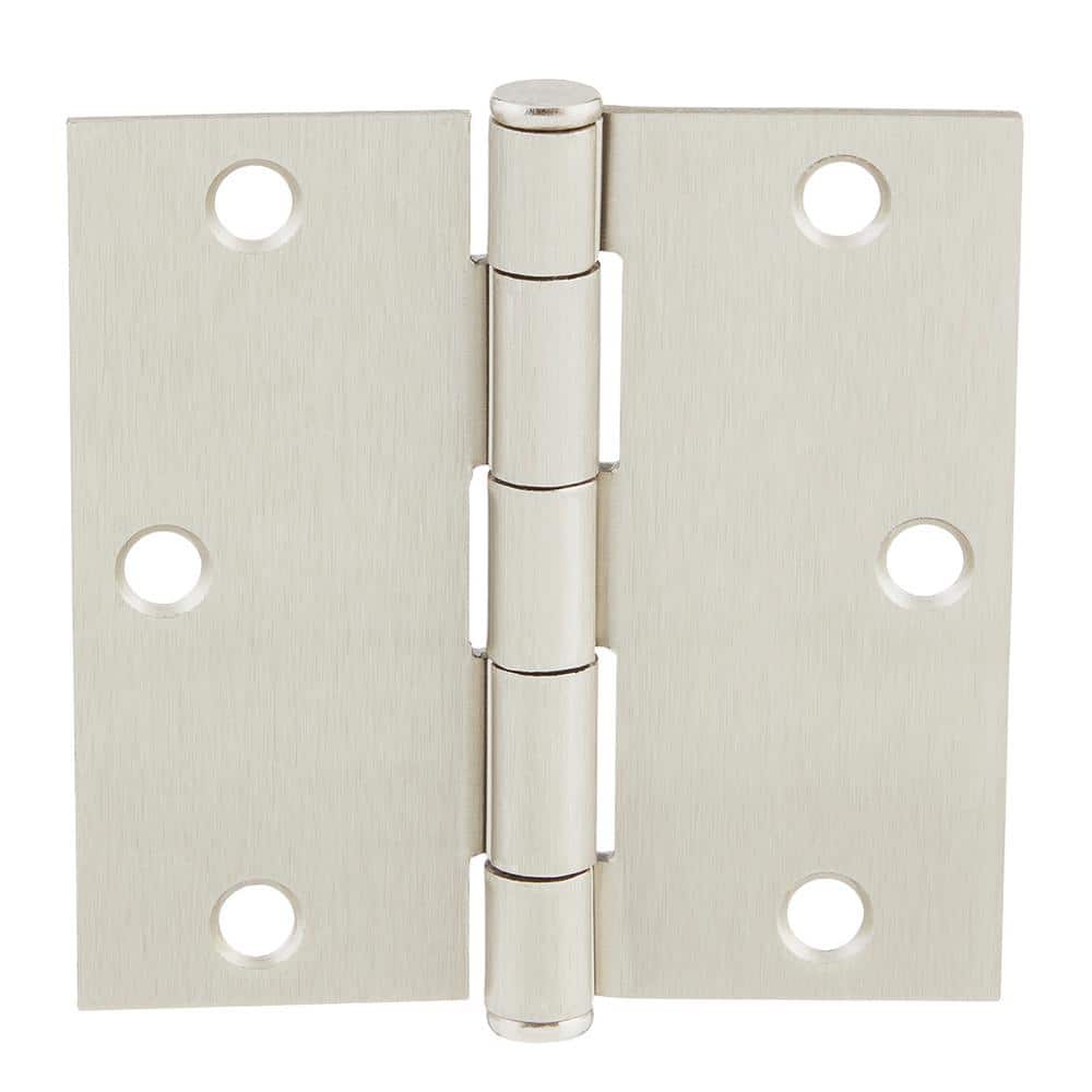 Everbilt 3-1/2 in. Square Corner Satin Nickel Door Hinge Value Pack (48-Pack)