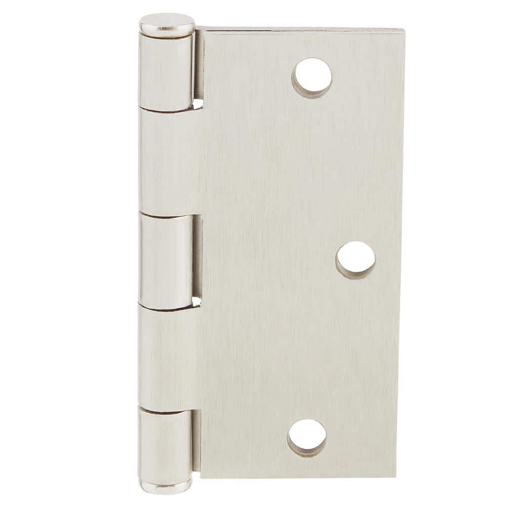 Everbilt 3-1/2 in. Square Corner Satin Nickel Door Hinge Value Pack (48-Pack)