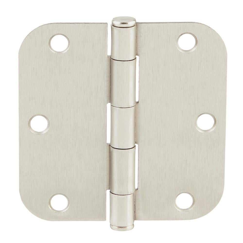 Everbilt 3-1/2 in. x 5/8 in. Radius Satin Nickel Door Hinge Value Pack (24 per Pack)