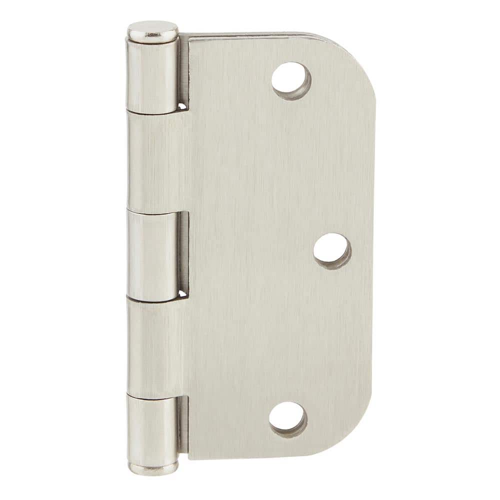 Everbilt 3-1/2 in. x 5/8 in. Radius Satin Nickel Door Hinge Value Pack (24 per Pack)