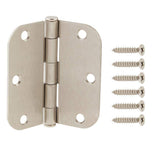 GlideRite 3-1/2 in. Satin Nickel Steel Door Hinges, 5/8 in. Corner Radius with Screws (48-Pack)