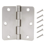 Everbilt 3-1/2 in. Satin Nickel 1/4 in. Radius Butt Door Hinges Value Pack (3-Pack)