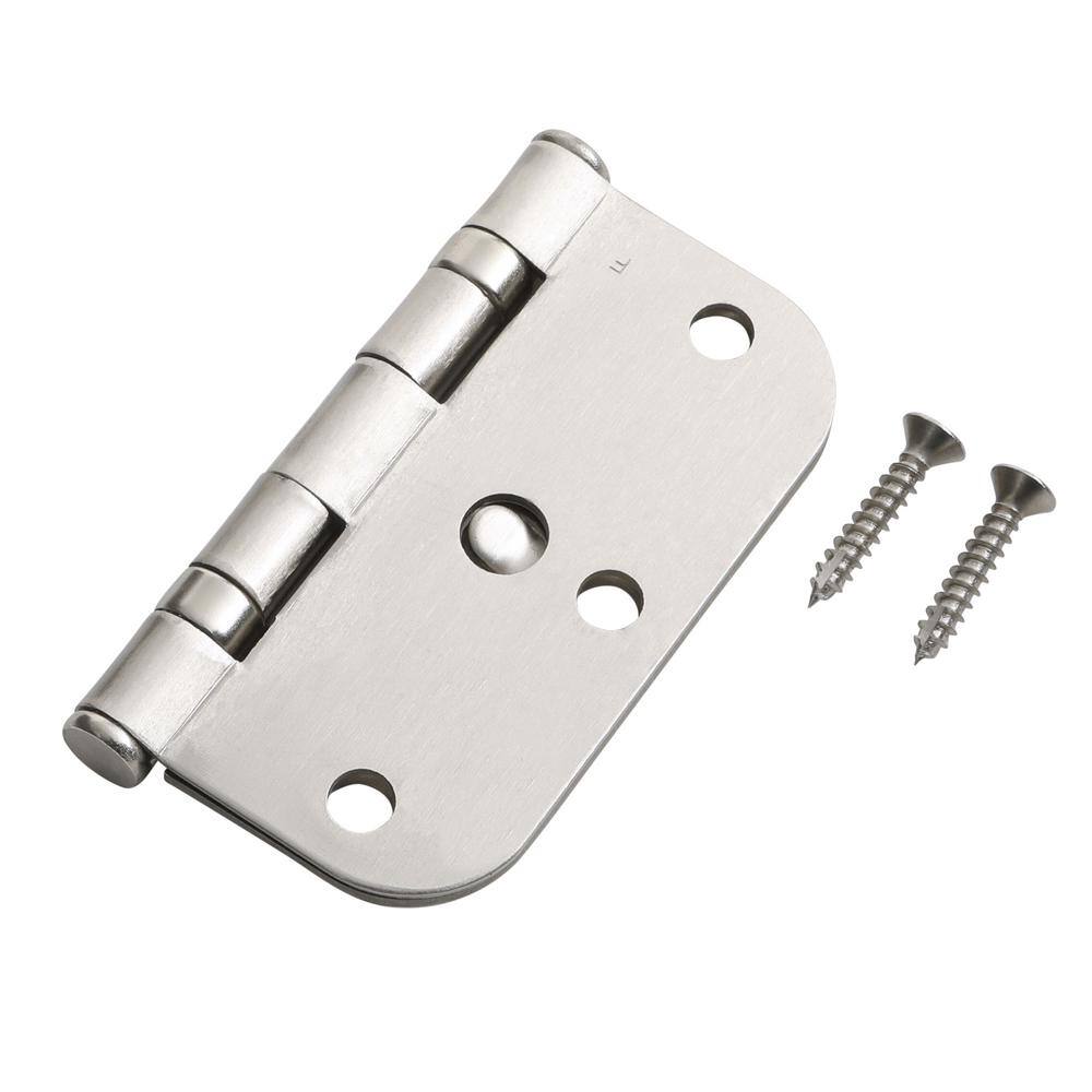 Everbilt 3-1/2 in. Satin Nickel 5/8 in. Radius Ball Bearing Door Hinge Value Pack (3-Pack)