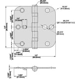 Everbilt 3-1/2 in. Satin Nickel 5/8 in. Radius Ball Bearing Door Hinge Value Pack (3-Pack)