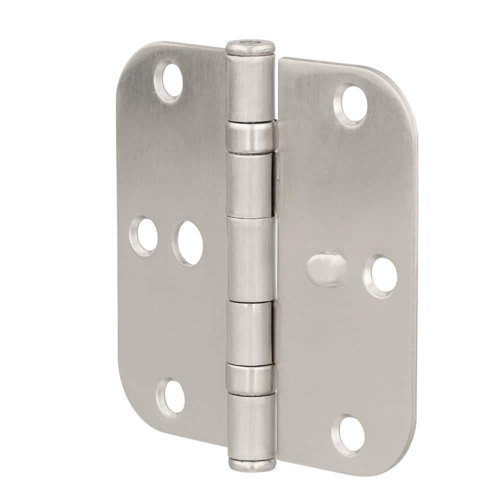 Everbilt 3-1/2 in. Satin Nickel 5/8 in. Radius Ball Bearing Door Hinge Value Pack (3-Pack)