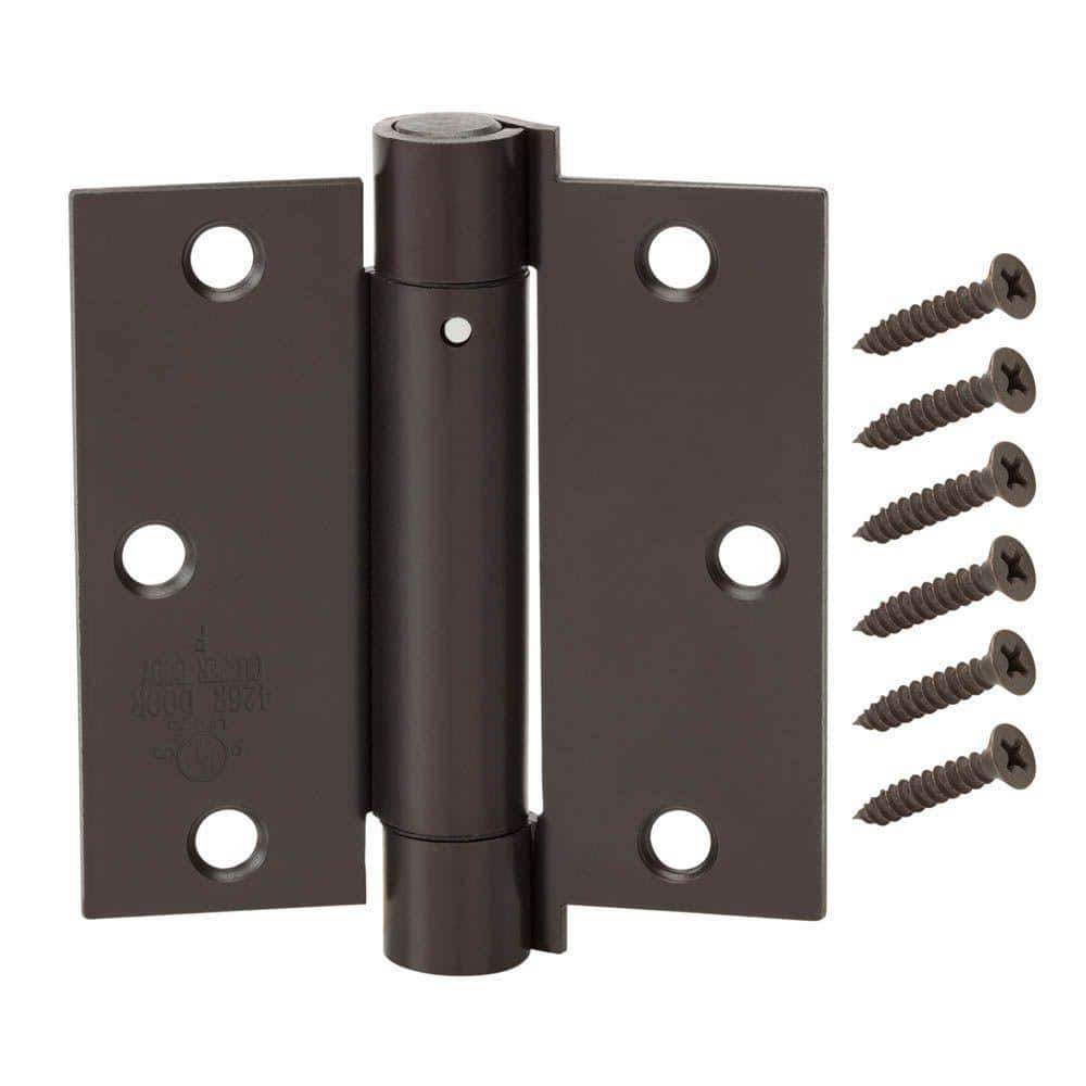 Everbilt 3-1/2 in. Oil-Rubbed Bronze Adjustable Spring Door Hinge