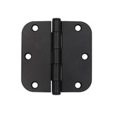 Everbilt 3-1/2 in. x 5/8 in. Radius Matte Black Smooth Action Door Hinge (3-Pack)