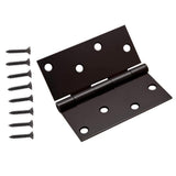Everbilt 4 in. Matte Black Square Corner Smooth Action Hinge (3-Pack)