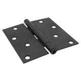 Everbilt 4 in. Matte Black Square Corner Smooth Action Hinge (3-Pack)