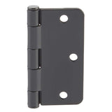 Everbilt 3-1/2 in. x 1/4 in. Radius Matte Black Smooth Action Door Hinge (3-Pack)