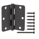 Everbilt 3-1/2 in. x 1/4 in. Radius Brushed Oil-Rubbed Bronze Door Hinge Value Pack (48-Pack)
