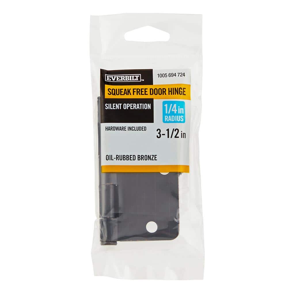 Everbilt 3-1/2 in. x 1/4 in. Radius Brushed Oil-Rubbed Bronze Door Hinge Value Pack (48-Pack)