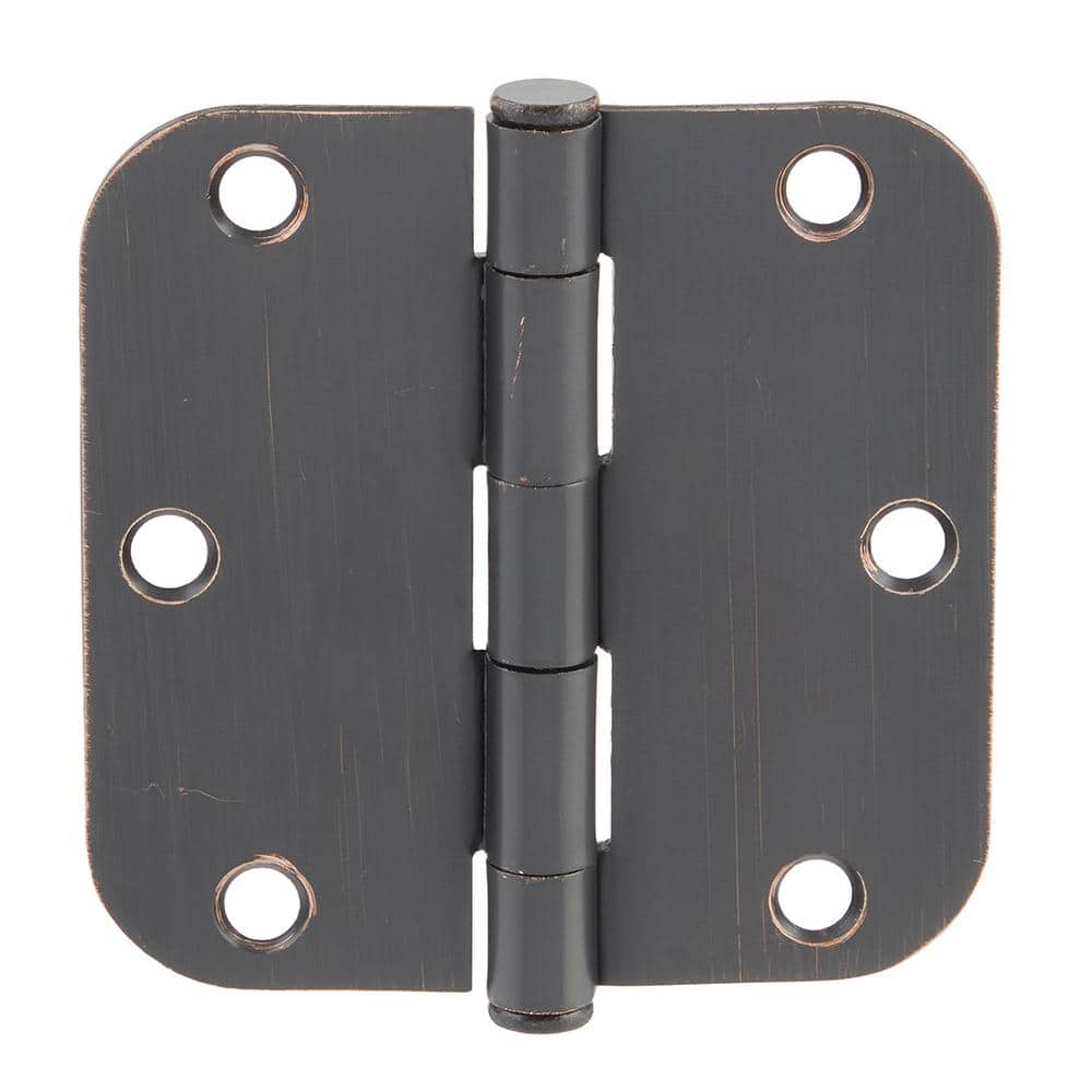 Everbilt 3-1/2 in. x 5/8 in. Radius Oil-Rubbed Bronze Squeak-Free Door Hinge
