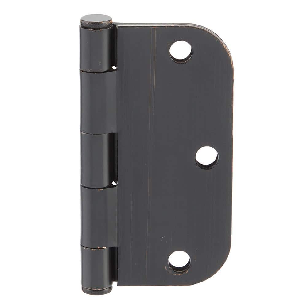 Everbilt 3-1/2 in. x 5/8 in. Radius Oil-Rubbed Bronze Squeak-Free Door Hinge
