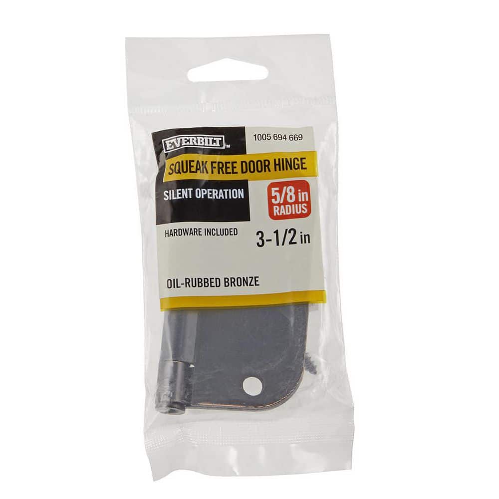 Everbilt 3-1/2 in. x 5/8 in. Radius Oil-Rubbed Bronze Squeak-Free Door Hinge